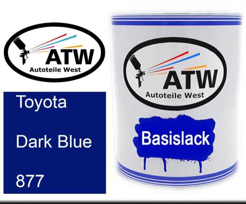 Toyota, Dark Blue, 877: 1L Lackdose, von ATW Autoteile West.